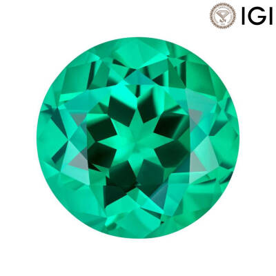 0.22 Carat Round Cut Lab-Created Emerald - 1