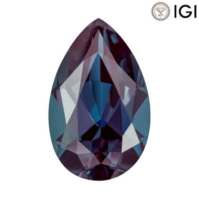 0.25 Carat Pear Cut Lab-Created Alexandrite - 1