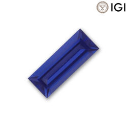 0.40 Carat Baguette Cut Lab-Created Blue Sapphire - Silveroni