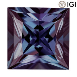 0.44 Carat Princess Cut Lab-Created Alexandrite - Silveroni
