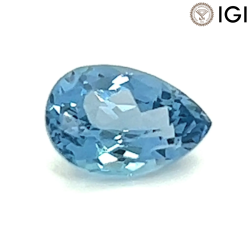 0.51 Carat Pear Cut Lab-Created Aqua Blue Spinel - Silveroni