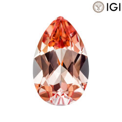 0.55 Carat Pear Cut Lab-Created Pink Champagne Sapphire - Silveroni