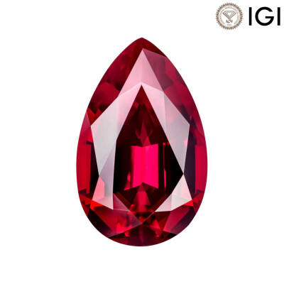 0.55 Carat Pear Cut Lab-Created Ruby - 1