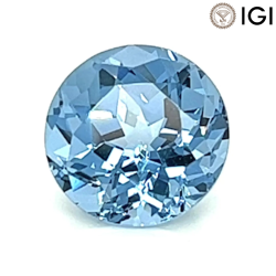 0.59 Carat Round Cut Lab-Created Aqua Blue Spinel - Silveroni