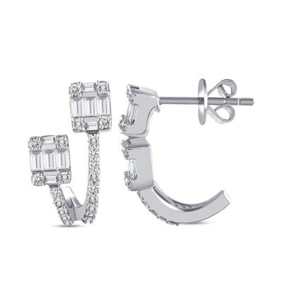 0.64 Carat Baguette Lab Grown Diamond Earrings - 1