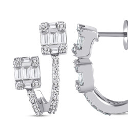 0.64 Carat Baguette Lab Grown Diamond Earrings - 2