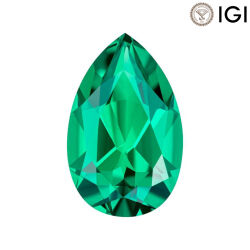 0.68 Carat Pear Cut Lab-Created Emerald - Silveroni