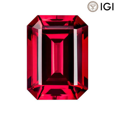 0.70 Carat Emerald Cut Lab-Created Ruby - 1