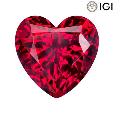 0.70 Carat Heart Cut Lab-Created Ruby - 1