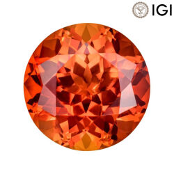 0.70 Carat Round Cut Lab-Created Padparadscha - Silveroni