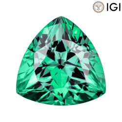 0.75 Carat Trilliant Cut Lab-Created Emerald - Silveroni
