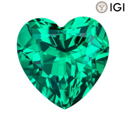 0.80 Carat Heart Cut Lab-Created Emerald - Silveroni