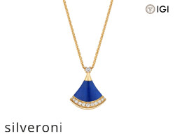 0.13 Carat Round Lab Grown Diamond Yellow Gold Pendant Necklace - Silveroni