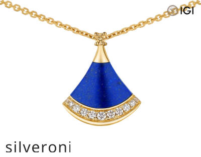 0.13 Carat Round Lab Grown Diamond Yellow Gold Pendant Necklace - 3