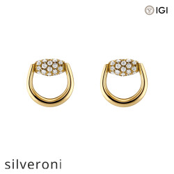 0.141 Carat Horsebit Motif 18k Yellow Gold Stud Earrings - 2