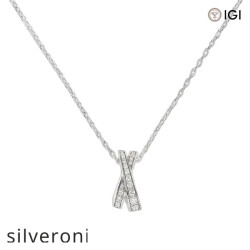 0.143 Carat Lab Grown Diamond Pavé Pendant Necklace - Silveroni