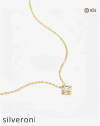 0.16 Carat Princess Cut Diamond Pendant - Silveroni