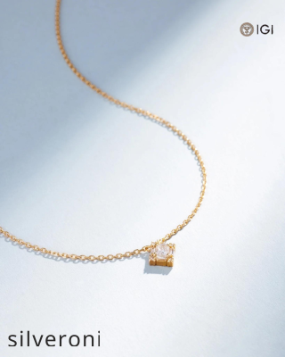 0.16 Carat Princess Cut Diamond Pendant - 2