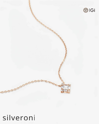 0.16 Carat Princess Cut Diamond Pendant - 3
