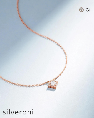 0.16 Carat Princess Cut Diamond Pendant - 4