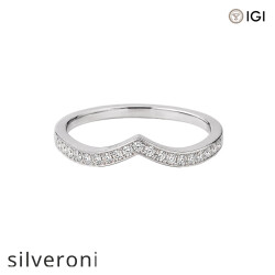 0.18 Carat Round Lab Grown Diamond 14K White Gold Alliance Ring - Silveroni
