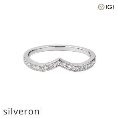 0.18 Carat Round Lab Grown Diamond 14K White Gold Alliance Ring - 1