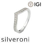 0.18 Carat Round Lab Grown Diamond 14K White Gold Alliance Ring - 2
