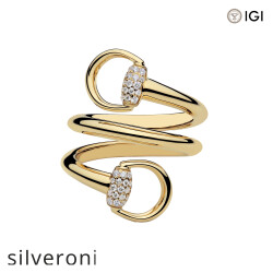 0.19 Carat Lab Grown Diamond 18k Yellow Gold Horsebit Ring - Silveroni