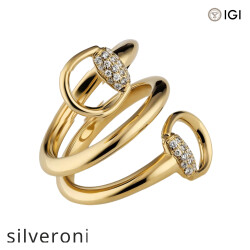 0.19 Carat Lab Grown Diamond 18k Yellow Gold Horsebit Ring - 3
