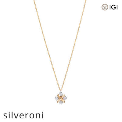 0.21 Carat Round Excellent Cut Lab Grown Diamond Pendant in Yellow Gold and Platinum - 1