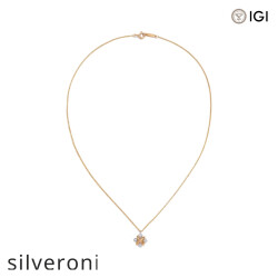 0.21 Carat Round Excellent Cut Lab Grown Diamond Pendant in Yellow Gold and Platinum - 2