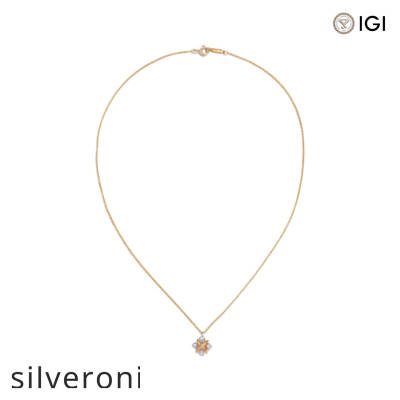0.21 Carat Round Excellent Cut Lab Grown Diamond Pendant in Yellow Gold and Platinum - 2