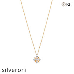 0.21 Carat Round Excellent Cut Lab Grown Diamond Pendant in Yellow Gold and Platinum - 3