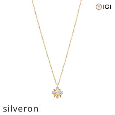 0.21 Carat Round Excellent Cut Lab Grown Diamond Pendant in Yellow Gold and Platinum - 3