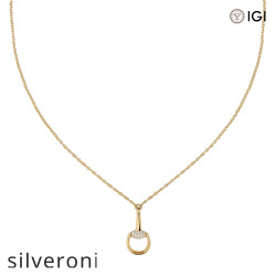 0.213 Carat Horsebit 18k Yellow Gold Pendant Necklace - Silveroni
