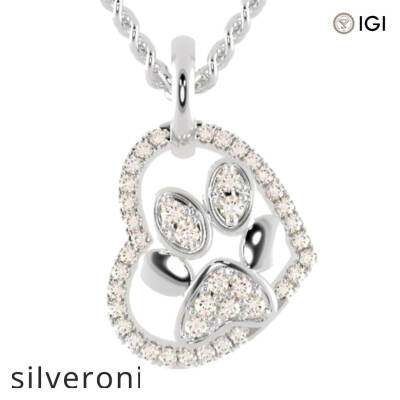 0.22 Carat Round EF VS Lab Grown Diamond Heart Pendant - 1