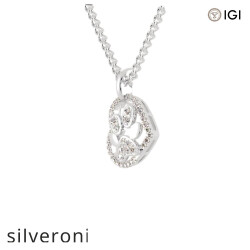 0.22 Carat Round EF VS Lab Grown Diamond Heart Pendant - 2