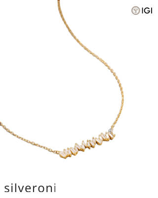 0.30 Carat Baguette Diamond Bar Pendant in 18K Gold - 2