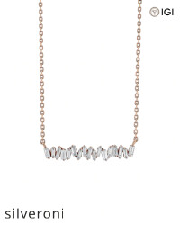 0.30 Carat Baguette Diamond Bar Pendant in 18K Gold - 3