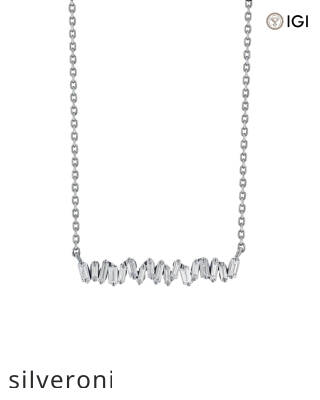 0.30 Carat Baguette Diamond Bar Pendant in 18K Gold - 5