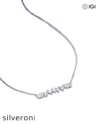 0.30 Carat Baguette Diamond Bar Pendant in 18K Gold - 6