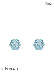 0.30 Carat Round Blue Lab Grown Diamond Flower Cluster Stud Earrings - 3