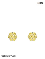 0.30 Carat Round Yellow Lab Grown Diamond Flower Cluster Stud Earrings - 3