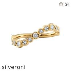 0.31 Carat Round Lab Grown Diamond Wavy Ring - Silveroni