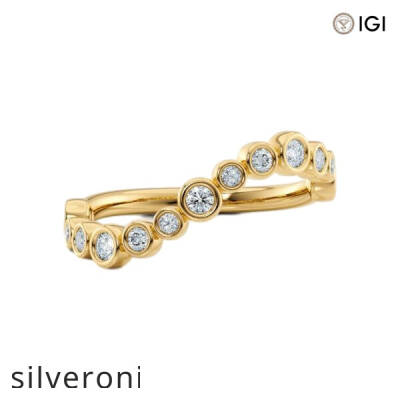 0.31 Carat Round Lab Grown Diamond Wavy Ring - 1