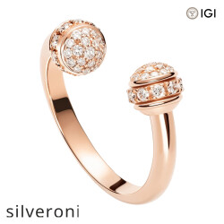 0.34 Carat Lab Grown Diamond Open Ring in 18K Rose Gold - Silveroni
