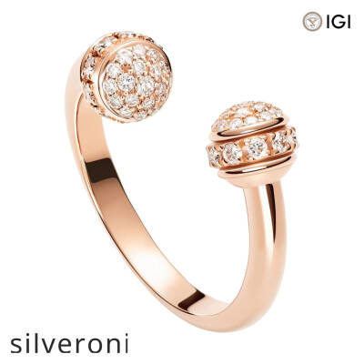 0.34 Carat Lab Grown Diamond Open Ring in 18K Rose Gold - 1