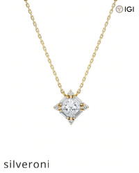 0.35 Carat Princess Cut Lab Grown Diamond Pendant - Silveroni