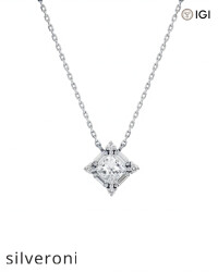 0.35 Carat Princess Cut Lab Grown Diamond Pendant - 4
