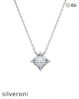 0.35 Carat Princess Cut Lab Grown Diamond Pendant - 4